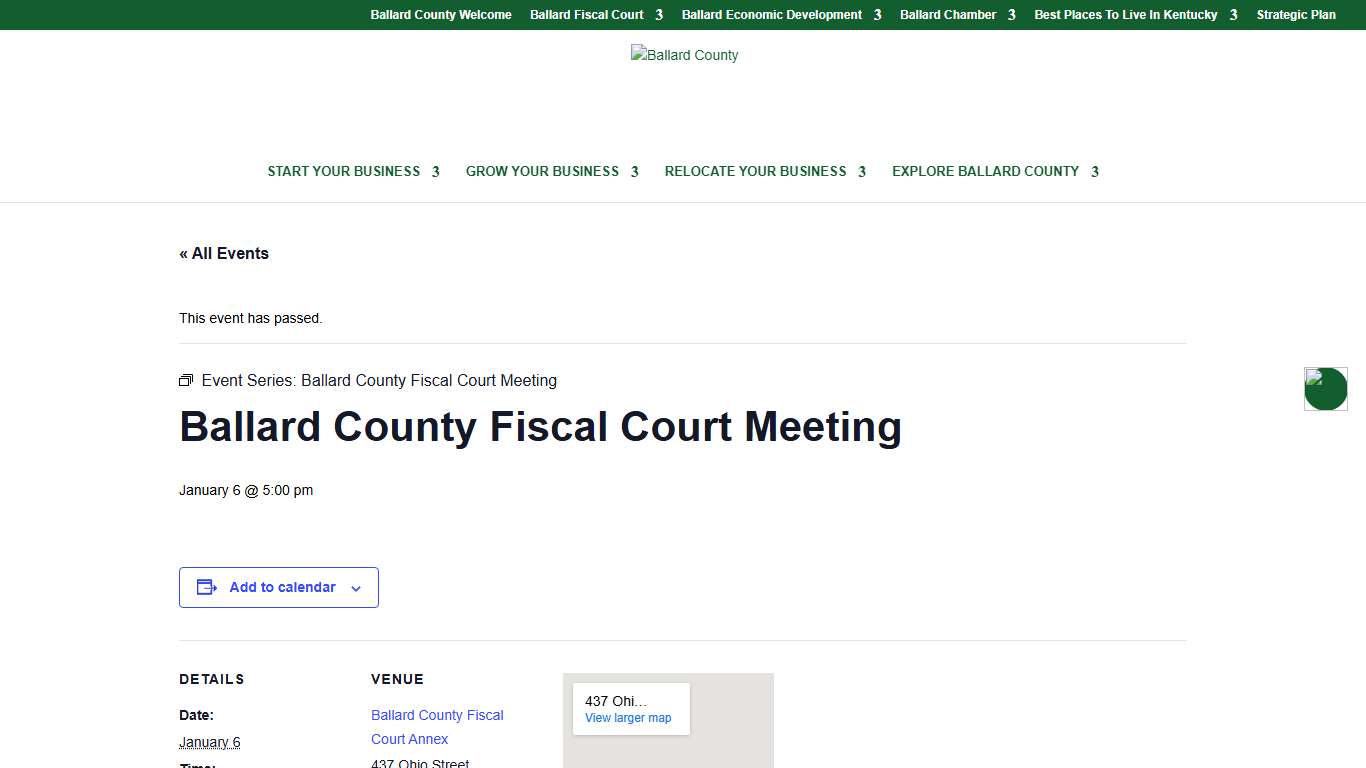 Ballard County Fiscal Court Meeting Ballard County
